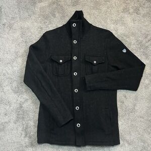 Kuhl Jacket Mens L Large Merino Wool Black Outdoor Hike Pockets